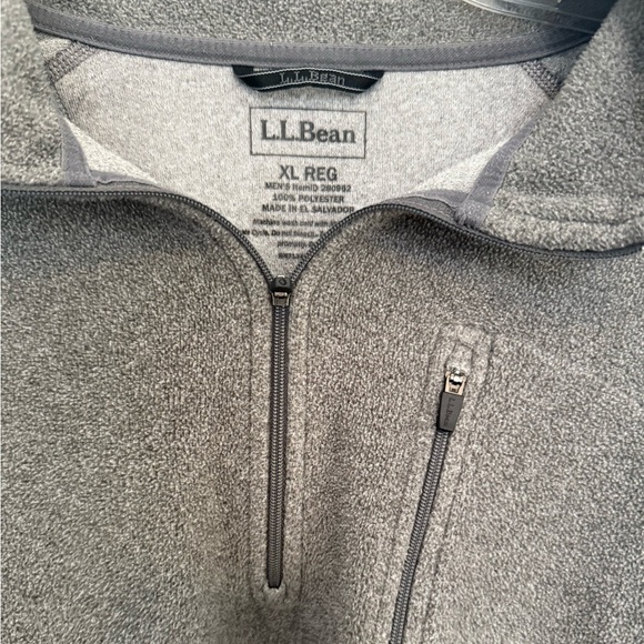 L.L. Bean Men's XL Gray Trail Fleece 1/4 Zip L/S Traditional… - Picture 3 of 4